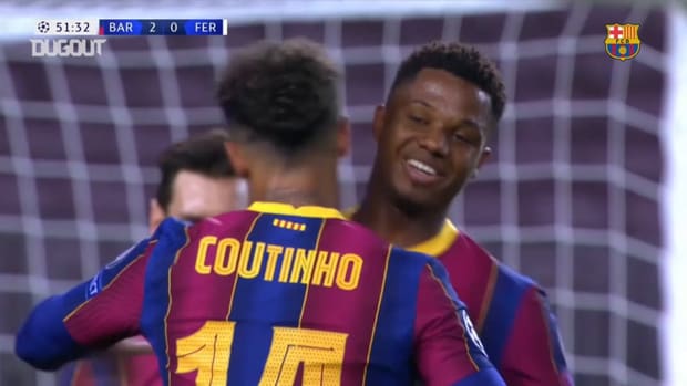 Coutinho's first 2020/21 Champions League goal for Barcelona